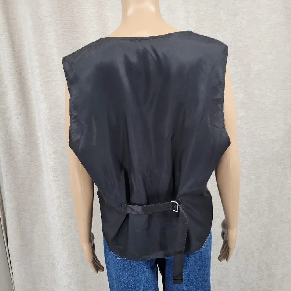 Retro Vintage Black Gray Tribal Western Waistcoat Vest Unisex Size Medium